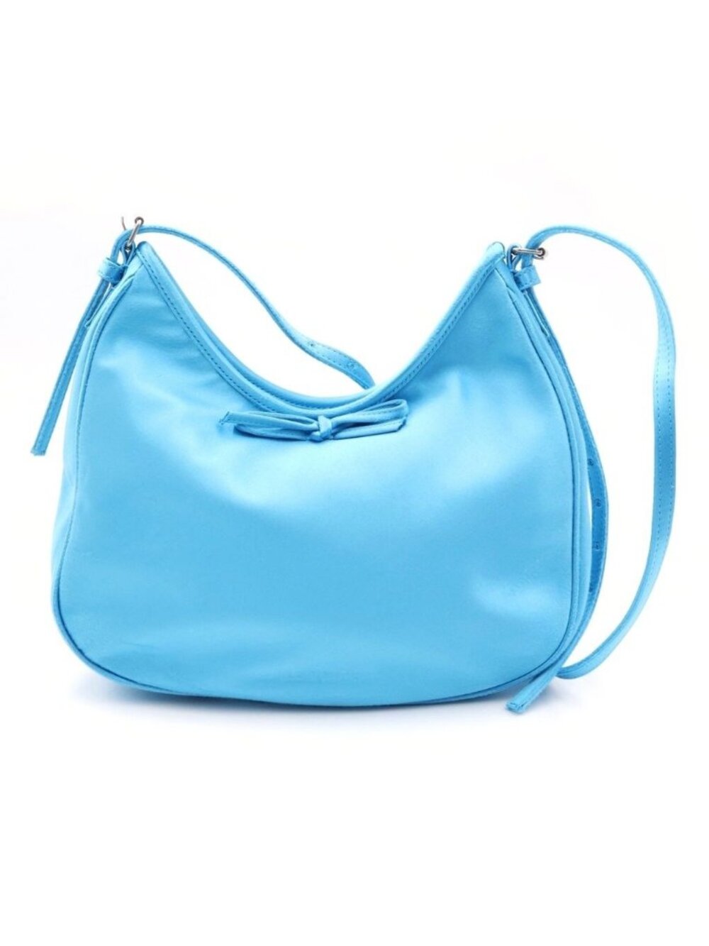 Balenciaga Leopolda SM Satin Shoulder Bag Blue